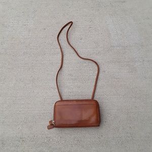 Fossil Brown Distressed Leather Mini Purse Wallet